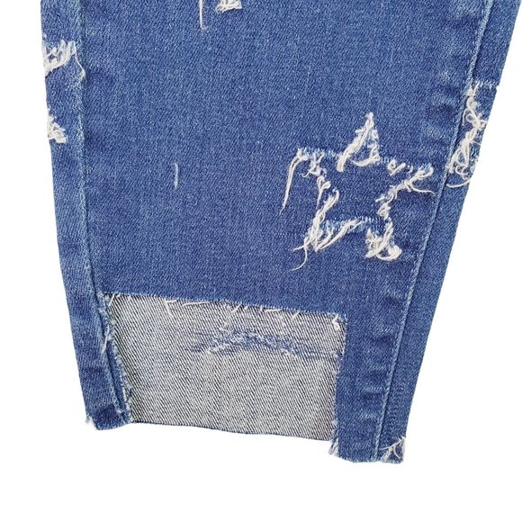 Bebe Star Heart Breaker Skinny Distressed Chewed Hem Jeans, Sz 27, NWT - Picture 6 of 6